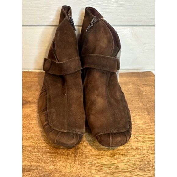 Hispanitas Brown Leather Suede Pointy Ankle Booties NWT Size 38 (7.5) - Picture 4 of 11
